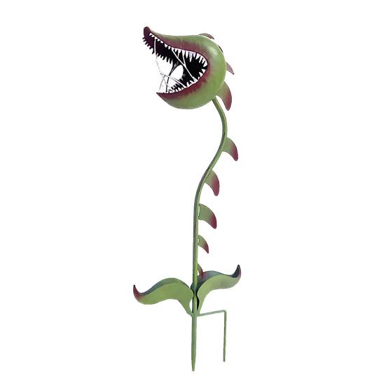 Carnivorous Plant Garden Stake Metal Flytrap Plant Sculpture Whimsical Yard Art Stake Outdoor