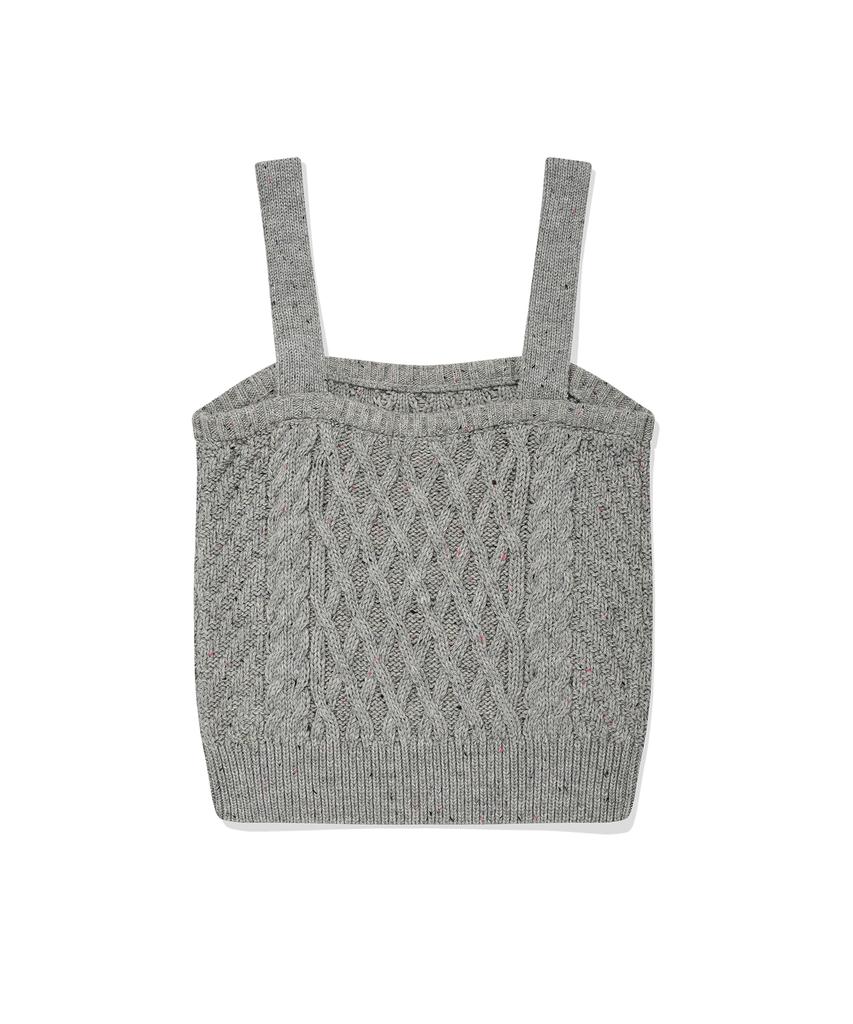 WACKY WILLY Women'S Cable Knit Bustier Grey