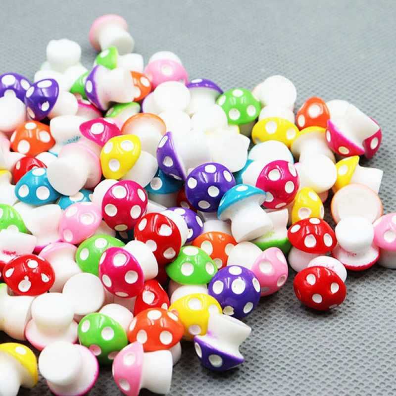 10pcs Mini Resin Small Mushrooms Decor Micro Fairy Garden Aquarium Landscape Micro Landscape Simulation of Plants Decor Crafts