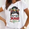 MOMO Printed Women's Short-Sleeved T-shirt round Neck Graphic Top Aesthetic Clothing Summer polyester fabricfor Women Model