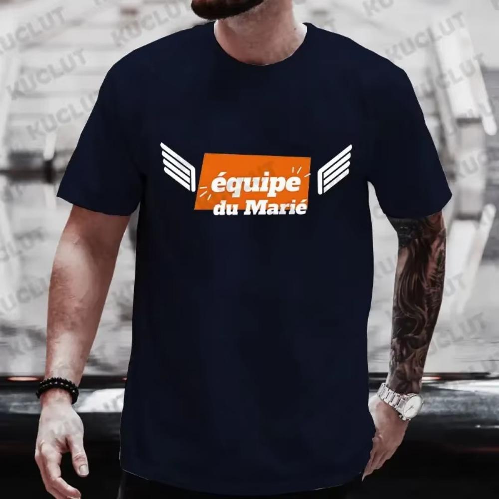 Französischer Freund Single Abschied Junggesellenabschied T-Shirt Männlich Hochzeitsoberteile JGA Team Zukünftiger Bräutigam Squad T-Shirt Trauzeuge T-Shirts
