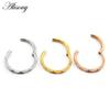 Alisouy 1PC Edelstahl Unregelmäßige Abschnitt Runde Scharnier Clicker Nase Septum Ring Hoop Knorpel Ohrring Körper Piercing Schmuck