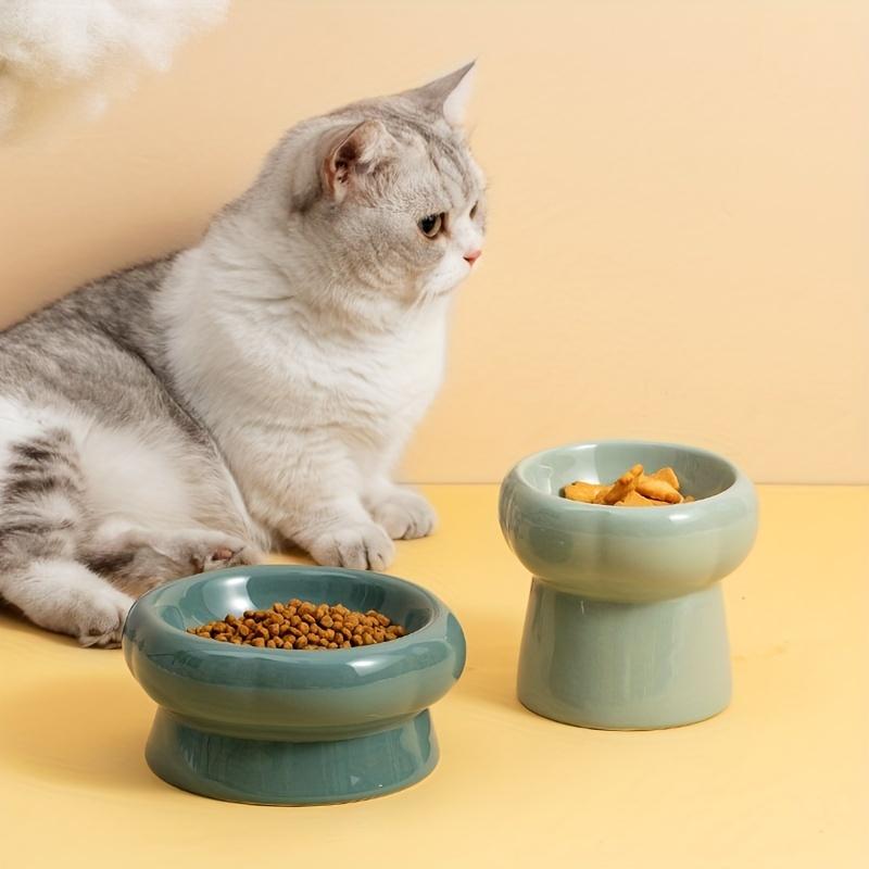 Tigelas de cerâmica para animais de estimação, tigelas de cerâmica com pé alto para gatos, comida para cães, alimentador de água para animais de estimação, pratos para comer, gatos, filhotes, tigela de alimentação elevada