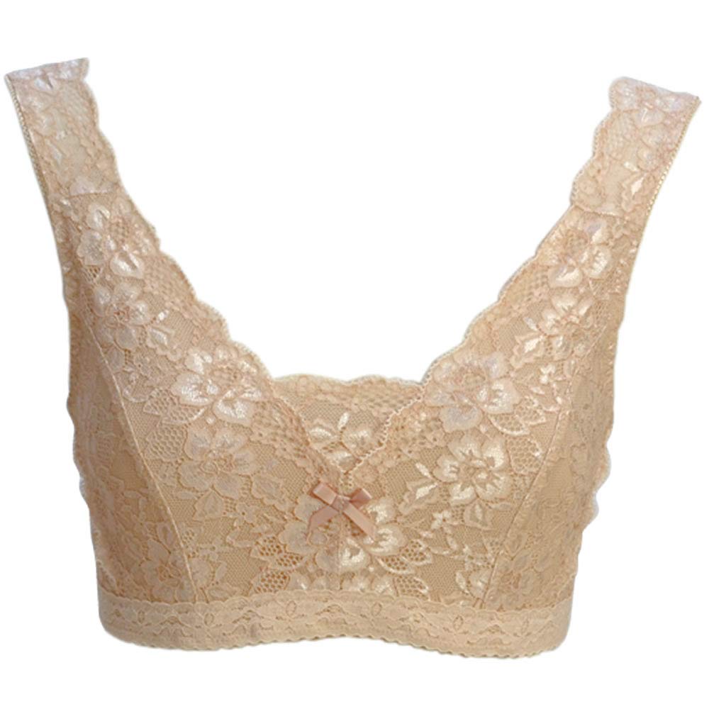 New Japanese Lace Beige [kimono Cafe] Bra, (Beige, L)