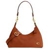 Juliet 30 Zipper Closure Suede Leather Shoulder Bag Large Women Shoulder Bag Brass Polished-Amber CR670-B4BAR