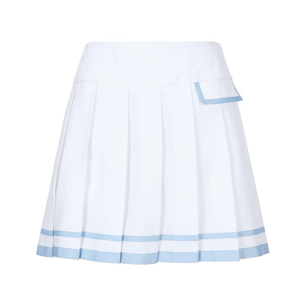 MARTINE GOLF Color Line Pleats Culottes_White