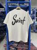 Summer 2025 Washed Mens Short Sleeves Tshirt Vintage Saint Letter Print Japanese Oversize Highquality Heavyweight Pure Cotton