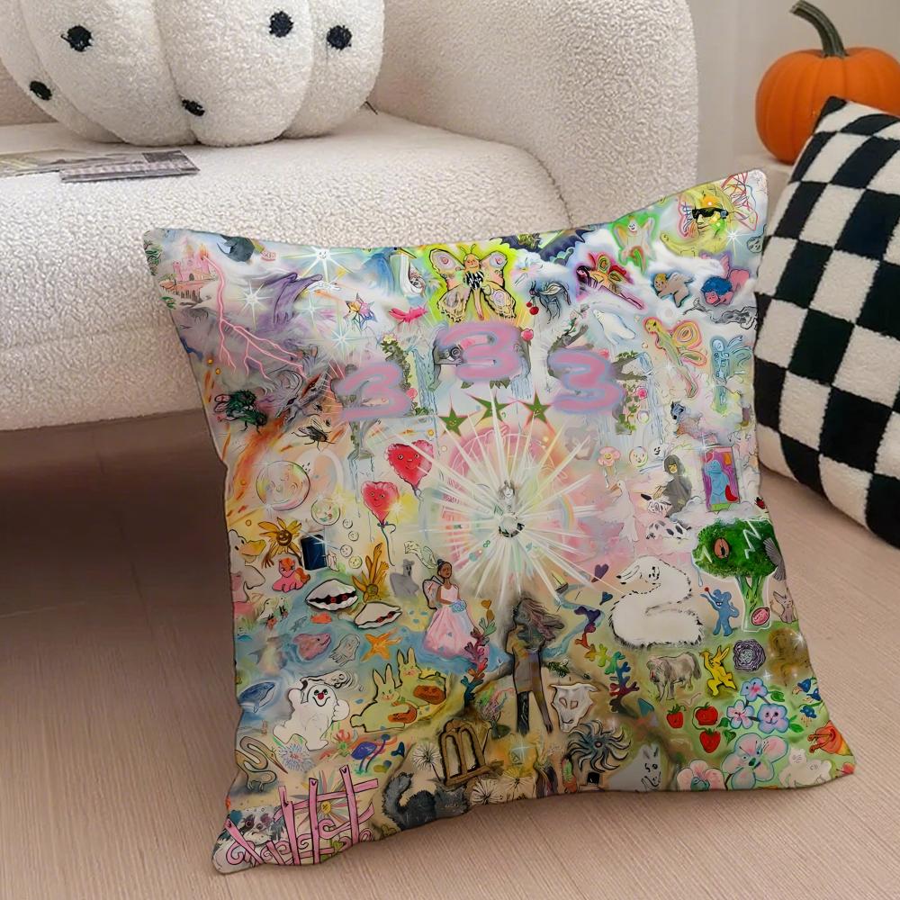 Experimental Swedish Rapper B-Bladee Cushion Cover Throw Pillow Cover Hidden Button Durable Polyester Chair Cushion