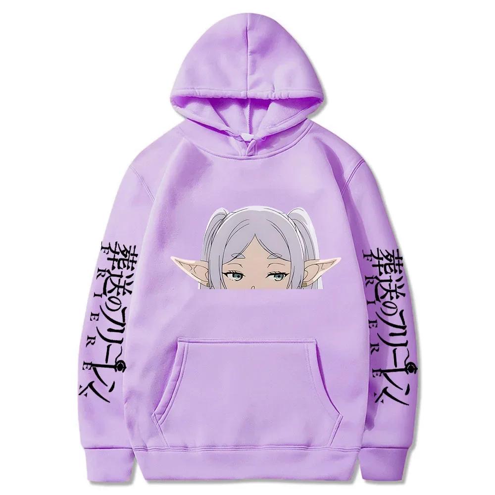 Frieren Beyond Journey's End Hoodie Women Men Unisex Long Sleeve Warm Streetwear Autumn Winter Harajuku Plus Size Sweatshirts