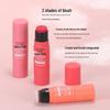 Meixi'er Coral Rose Cream Blush Stick with Brush - Natural Sun-Kissed Japanese Style.