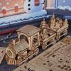 3D wooden puzzle toys suitable for adults, Christmas train assembly models, wooden handmade DIY assembly building block model ki
