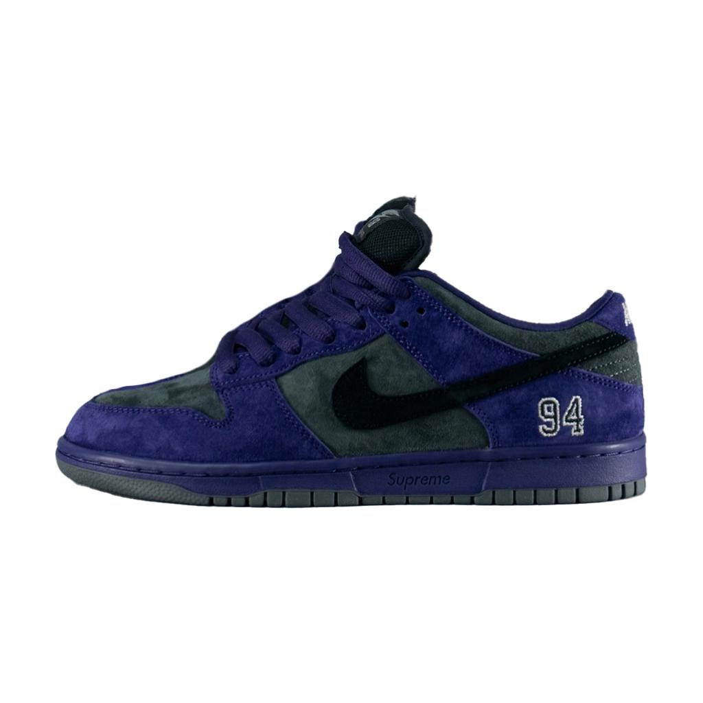 Nike Supreme X Dunk Low SB Ink Unisex Sneakers Purple Iron-Grey Black HQ8487-500