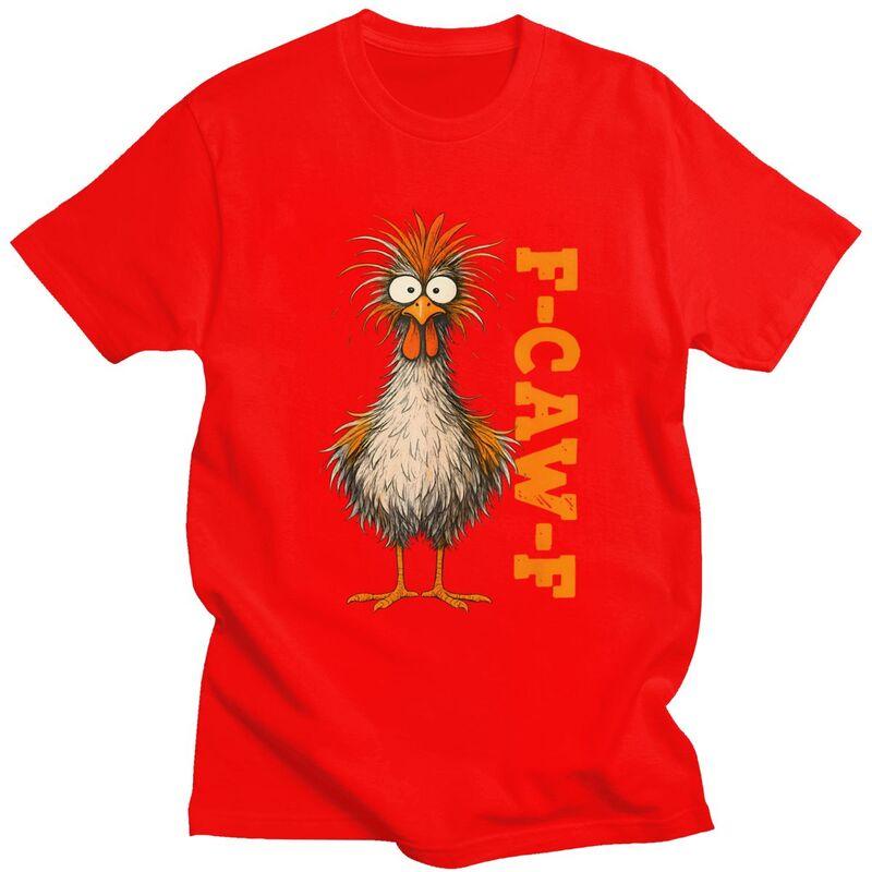 

FCawF Chicken Funny Rooster Meme T Shirt for Men 100 Cotton Tshirt Casual Short Sleeve Tee Shirt Loose Fit Clothing Gift S