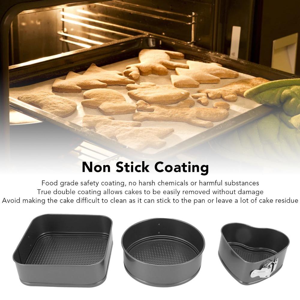 3pcs Non-Stick Springform Pan Set Removable Bottom Round Cake Pan  Home Kitchen DIY Baking