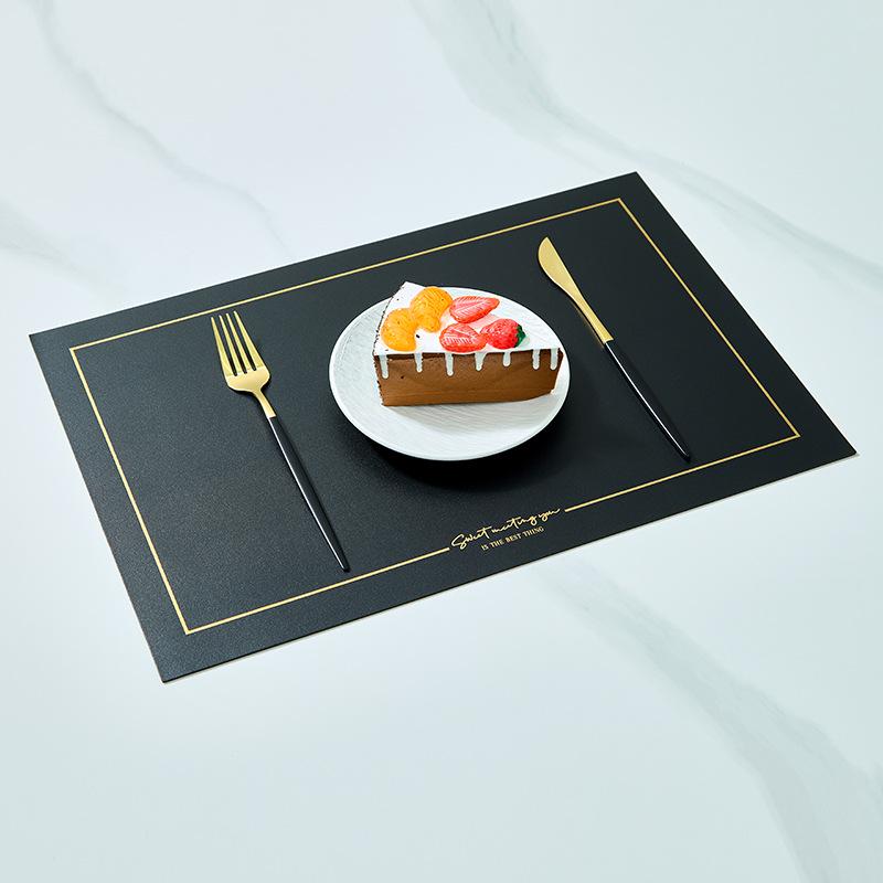 In Stock Waterproof Leather/PVC Placemat: Western Dining and Heat-Resistant Square Mat for Living Room or Hotel Use.