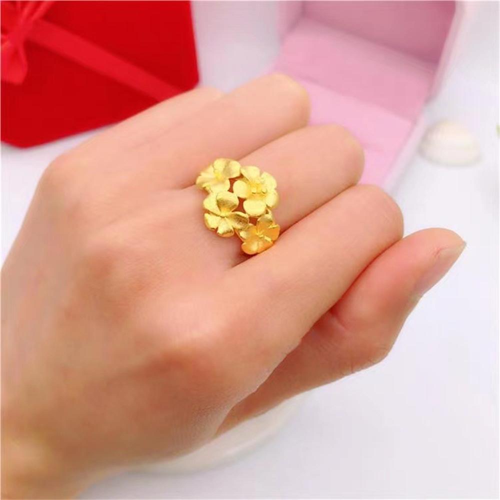 Gold Color Jewelry Sets For Women Multi Flowers Finger Ring Bracelet Necklace S Set Wedding Jewellery Accessories Bijoux Gift