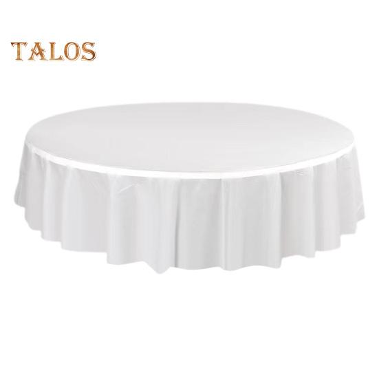 8 Pcs Thickened Table Cover Simple Style Pure Color Round Shape Anti-Slip Easy Care Stain-proof Waterproof Table Protection Banquets Party Decoration