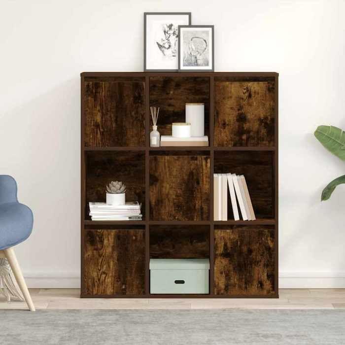 VidaXL Bibliothèque chêne fumé 89x24x101,5 cm bois d'ingénierie, étagère à livres, support de rangement, support à livres, 860404