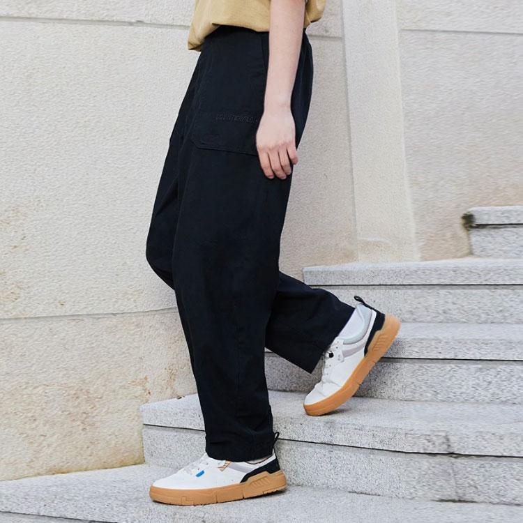 Li-Ning CF Solid Color Straight-Leg Breathable Casual Long Knit Sports Pants Unisex Bottoms Black AKXS843-3