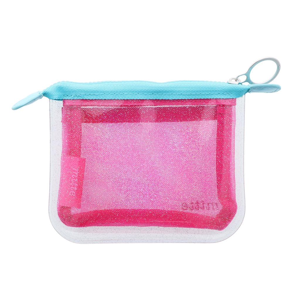Sunstar Stationery Pouch Mini Clear Mitte Neon Glitter Vivid Pink X Turquoise Blue S2331314