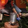 Portable Camping Cookware Set: Heat-Collecting Pot, Kettle, and Cassette Stove
