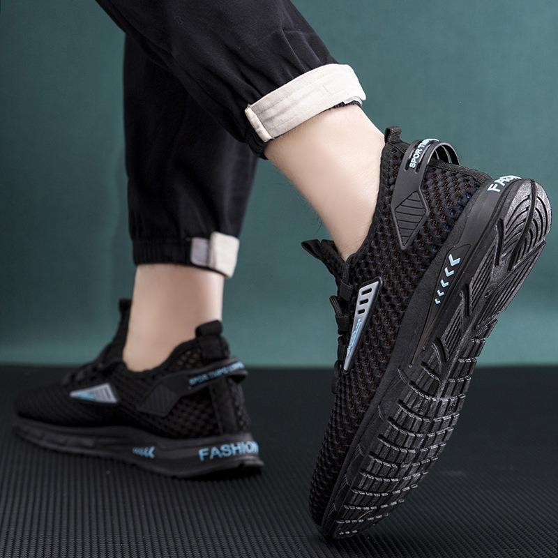 Herrenschuhe mit großem Mesh, neue lässige atmungsaktive Laufschuhe, modische einfache Sportschuhe für Herren