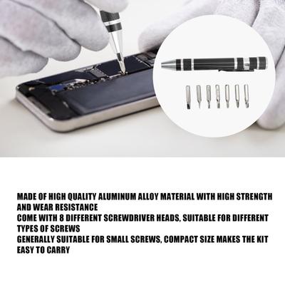 Multipurpose Screwdriver Set 8 In 1 Mini Hand Pen Screwdriver Magnetic Type Multipurpose for Fine Screws