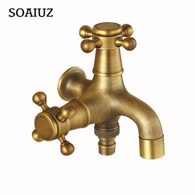 Duvara Monte Bibcock Antik Pirinç Retro Küçük Havuz Musluğu Dekoratif Açık Bahçe Musluğu Çamaşır Makinesi Paspas Soğuk Su WC Muslukları