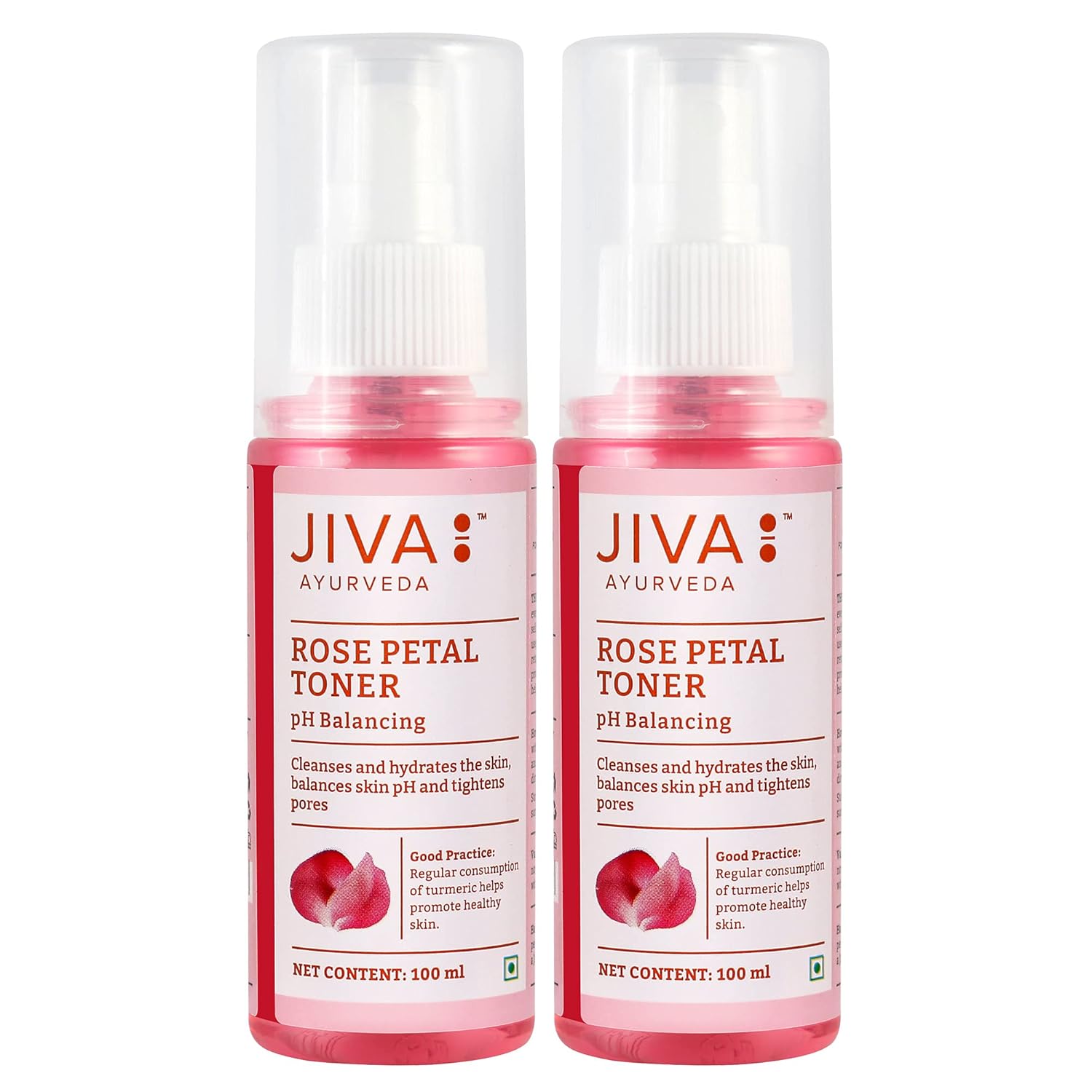

Jiva Rose Water 100ml Pack of 2 | Natural Skin Toner for Glowing Fresh Skin | Suitable for All Skin Types