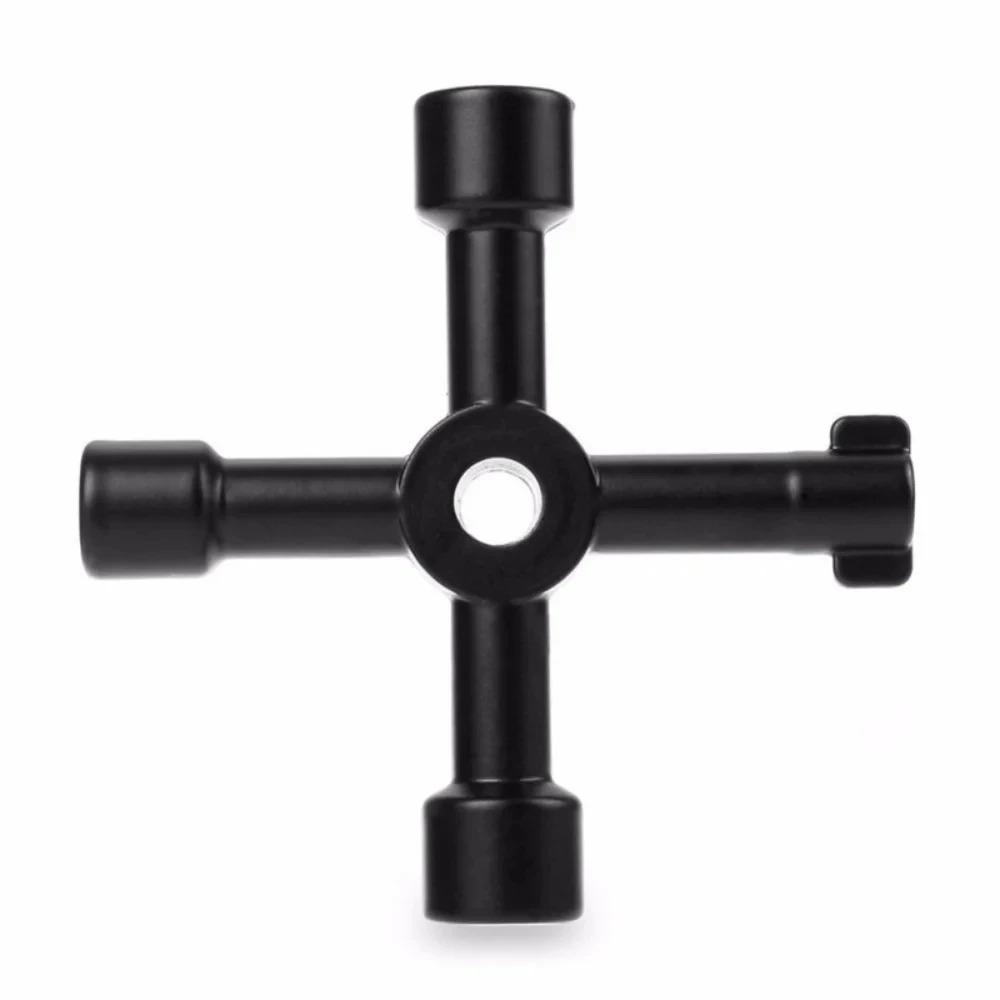 4-in-1-Multifunktionskreuz für Elektriker und Klempner, Schalterschlüssel, universeller Vierkant-Dreiecksschlüssel, für Gaszug-Entlüftungskühler