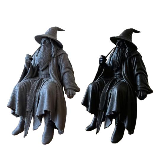 3D Printed Wizard Figurine, Small Wizard Shelf Sitter, Collectible Desktop Ornament for Bookshelves, Desks, TV Cabinets, Home Decor