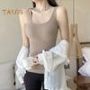 Winter Women Thermal Vest with Chest Pads Seamless Velvet-lined Fast Temperature Lock Heating Slim Fit Elastic Sleeveless Inner Wear Bottoming Tank