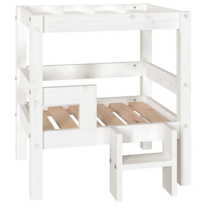 822368 vidaXL Dog Bed White 55.5x53.5x60 Cm Solid Pine Wood