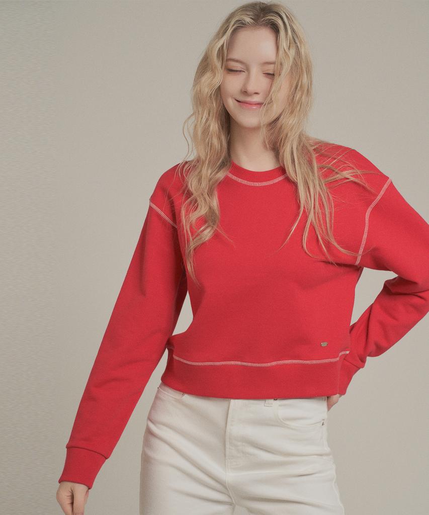 Iteoneolmomeonteu Outstitch Point Sweatshirt - Red