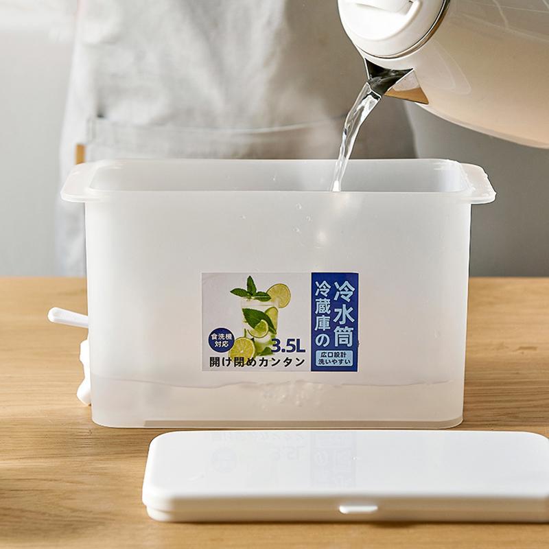 Water Kettle With Faucet Beverage Dispenser Cold Juice Lemonade Drinks Bucket Liquid Storage Tank Outdoor Fridge Organizers