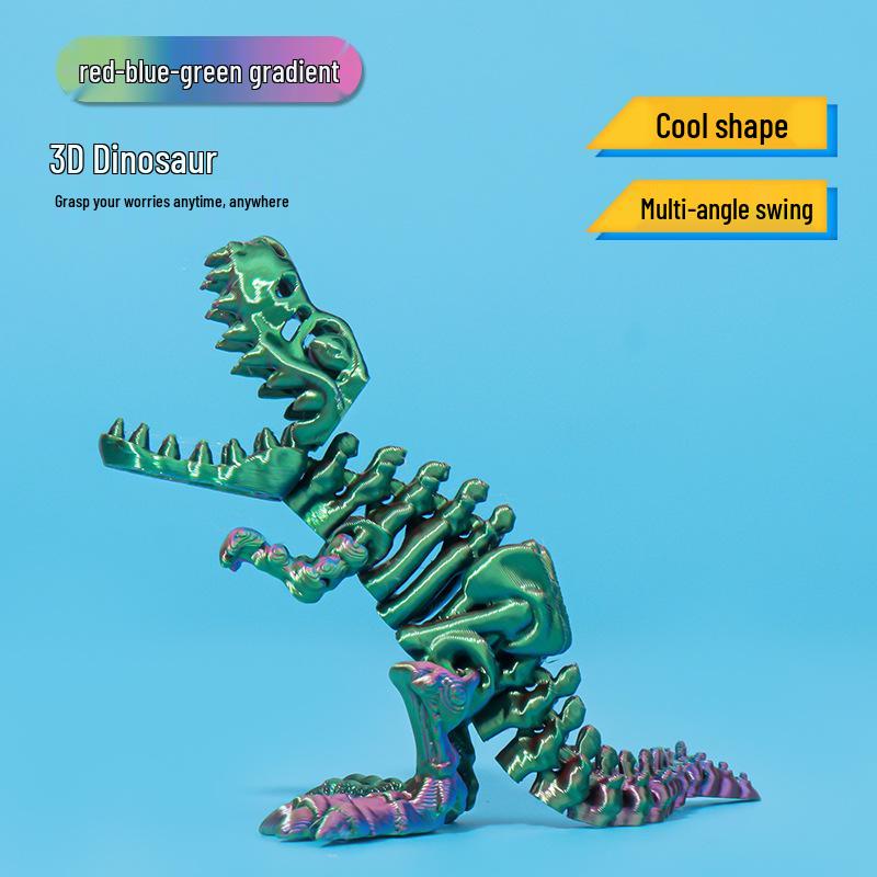 3D Printed Silk Gradient T-Rex Skull Egg Toy for Kids Home Decor