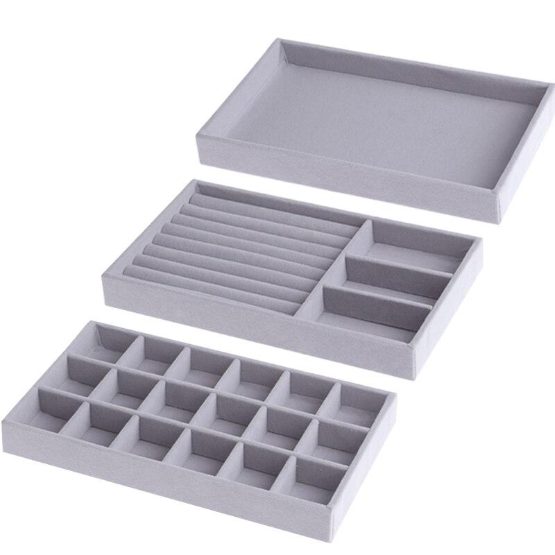 Moda Przenośny Aksamitna Biżuteria Pierścionek Wyświetlacz Biżuterii Organizator Box Tacy Uchwyt Kolczyk Biżuteria Storage Case Showcase
