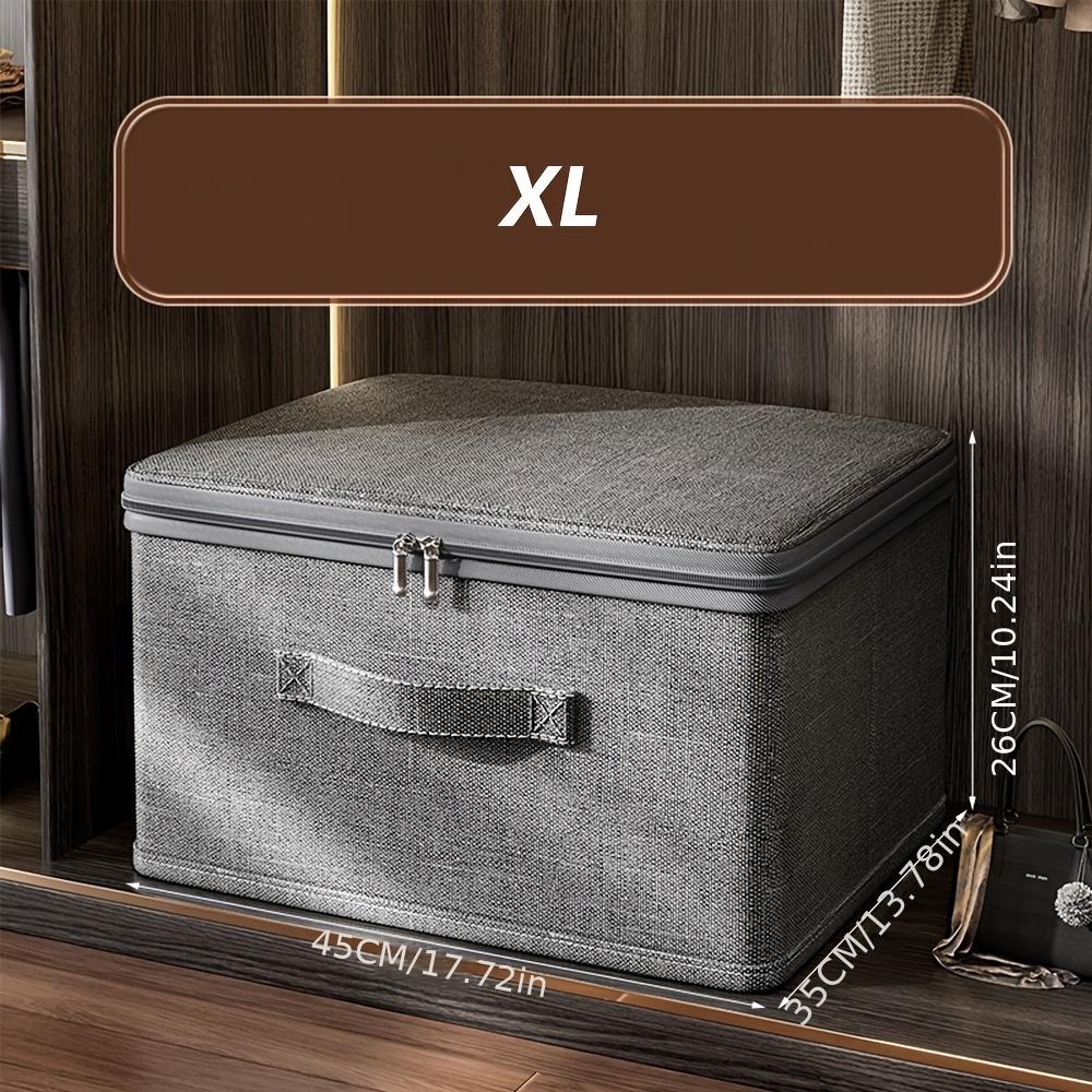1pc Stackable Storage Box ,Organizer for Toys/Books | Grey, Foldable Design for Home/Closet/Bedroom,Space Saving Design