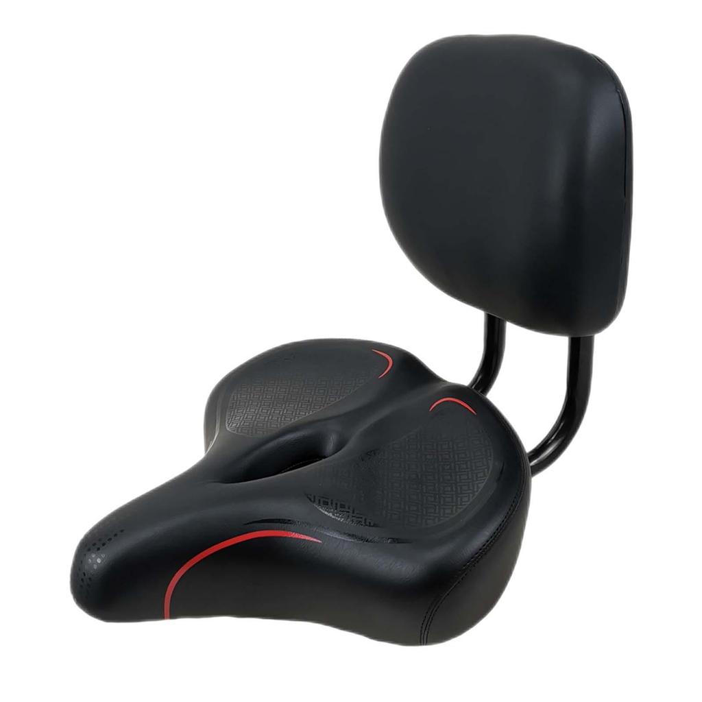 Saddle Bike Seat with Backrest Biking Height Adjustable Exercise Cushion Women Men