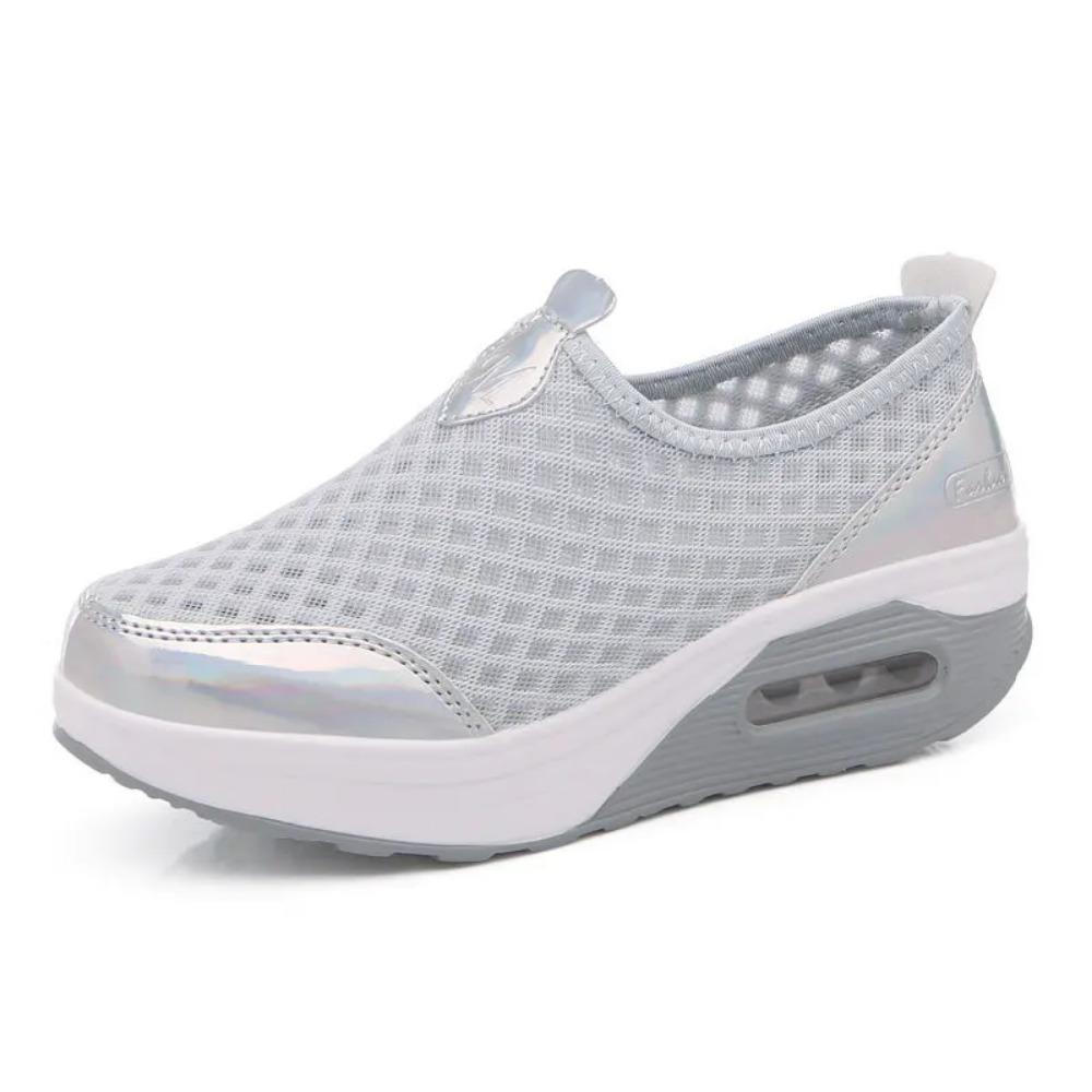 

Women outdoor sport Vulcanized Shoes Comfortable Breathable Woman Light Casual Mesh surface Sneaker 2024 new spring summer 35 сірий колір