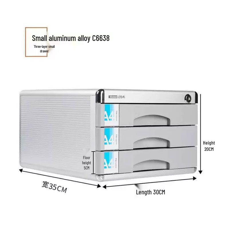 

Desktop Multi-Layer Lockable Aluminum File Cabinet for Office Document Storage