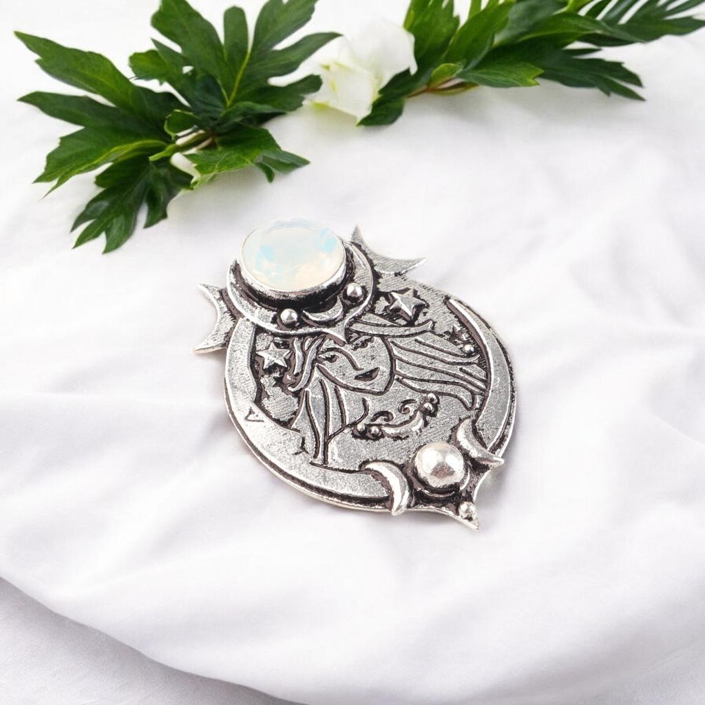 Natural Milky Opal Gemstone 925 Stamped Silver Handmade Chain Pendant For Sister CP-22-18