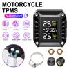 Colorful LCD Motorcycle TPMS 2 External Sensors Tyre Pressure Monitor System Waterproof with Tyre Temperature Alarm Time Display