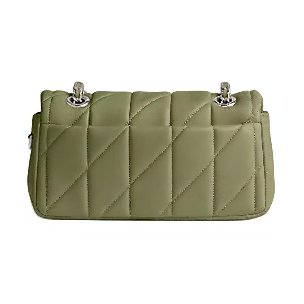 Coach Tabby 20 Logo Jacquard Quilted Flap Napa Leather Shoulder Bag Women Handbags Moss-Green CP145-LHMOS