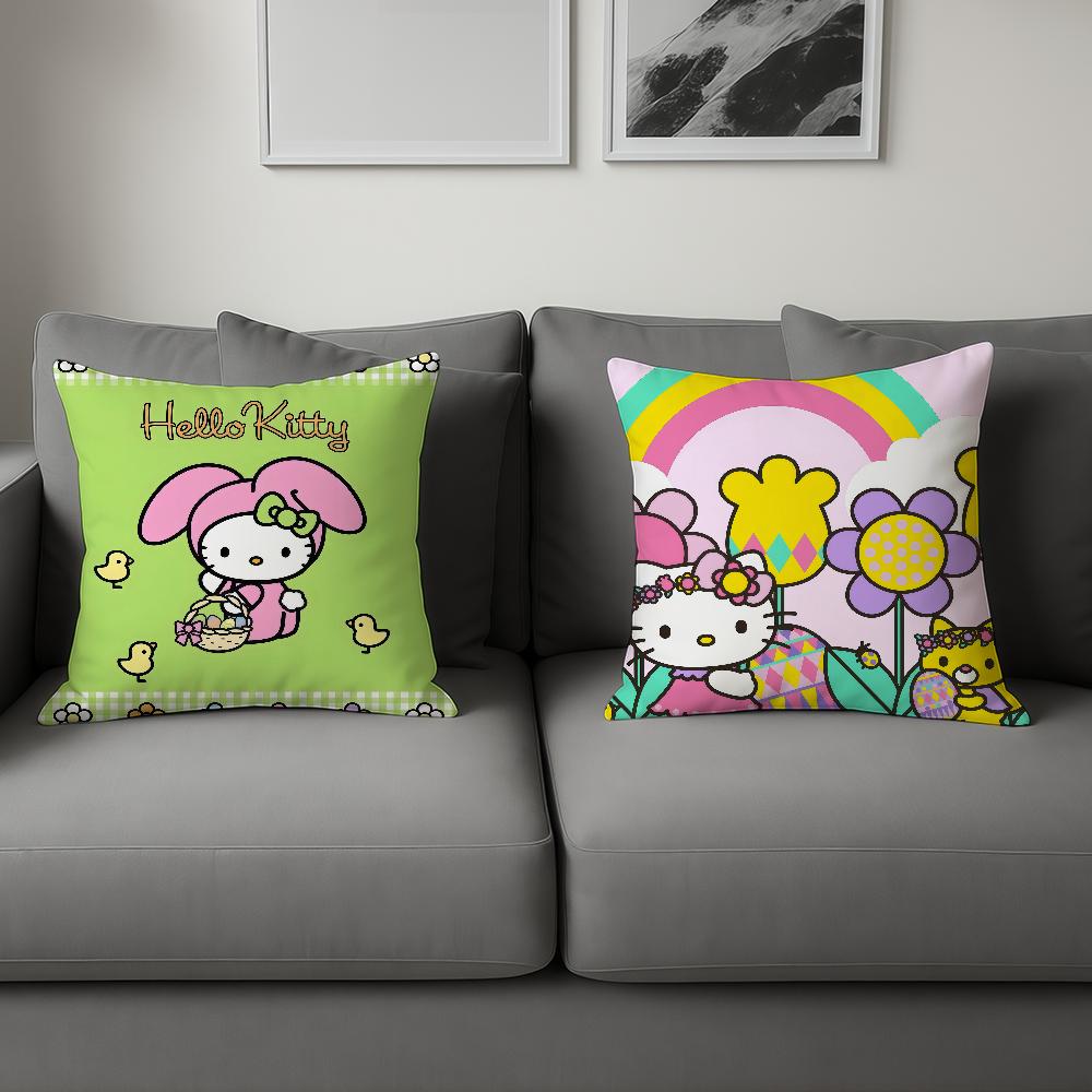 Cute Cartoon Art Cat H-Hellokitty Kawaii Cushion Cover Soft Pillow Case For Sofa Living Room Home Office Decor Protective Covers