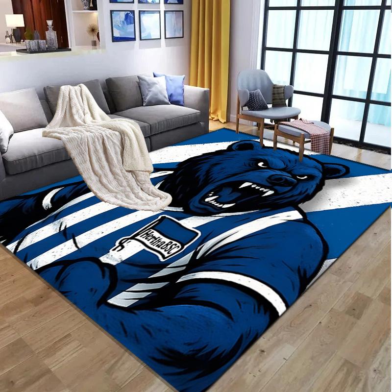 Hertha BSC Pattern Rug, Indoor/Outdoor Mat, for Picnic, Gameroom, Bedroom, Office, Living Room, Home Decor Carpet, Birthday Gift