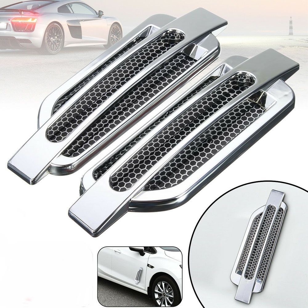 

Grille Decoration Car Styling Cover Side Air Flow Vent Stickers срібний