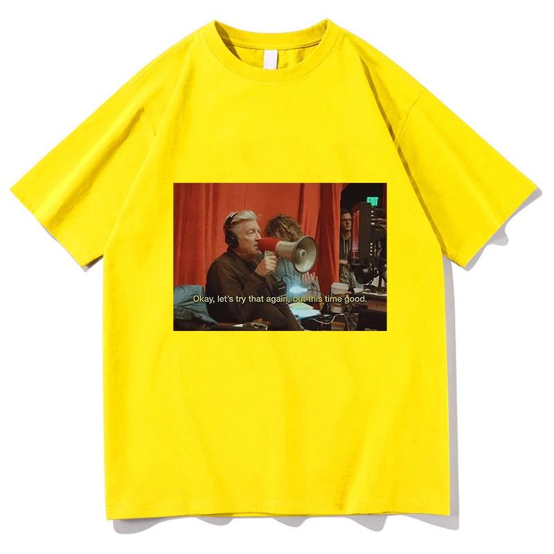 David Lynch Lustige T-Shirts Kurzarm Unisex T-Shirt Weich 100% Baumwolle T-Shirt Regular Grafik Unisex Unisex T-Shirt Streetwear Oberteile
