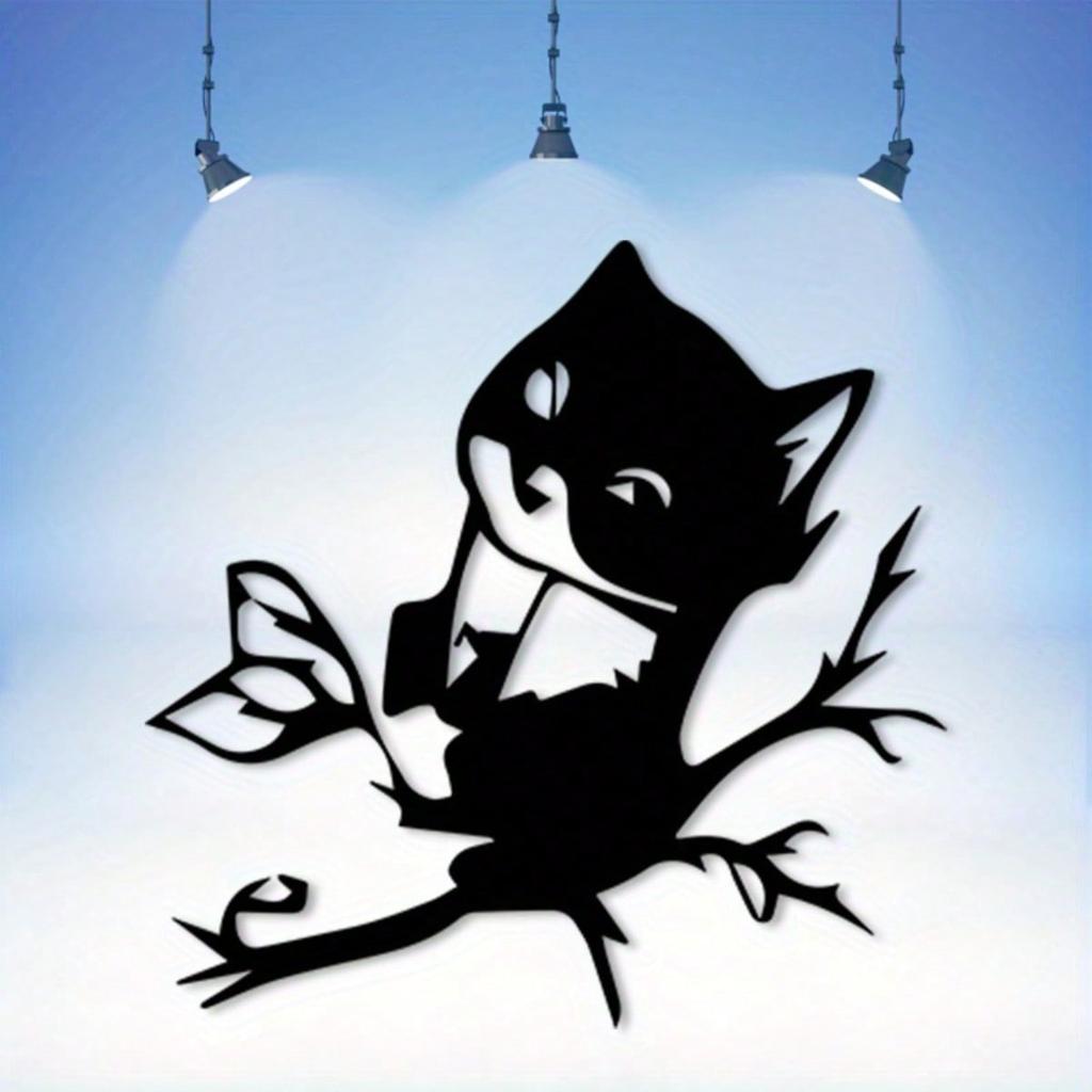 Vintage Metal Cat Wall Art Weather Resistant Iron Statue Decoration for Bedroom Dressing Room Pet Lover Gift
