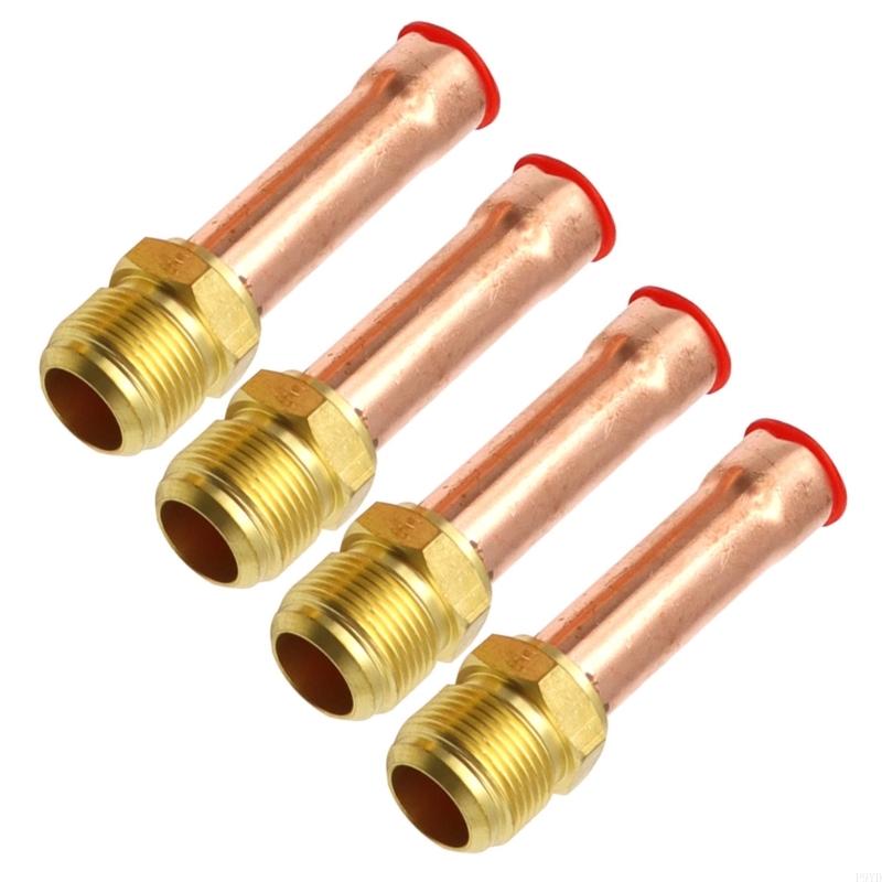 Pipe for Air Conditioner, 4pcs Flare Connector, Male Thread Adapter